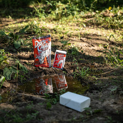 Evolved Habitats Deer Cane powder spread on ground to attract deer.