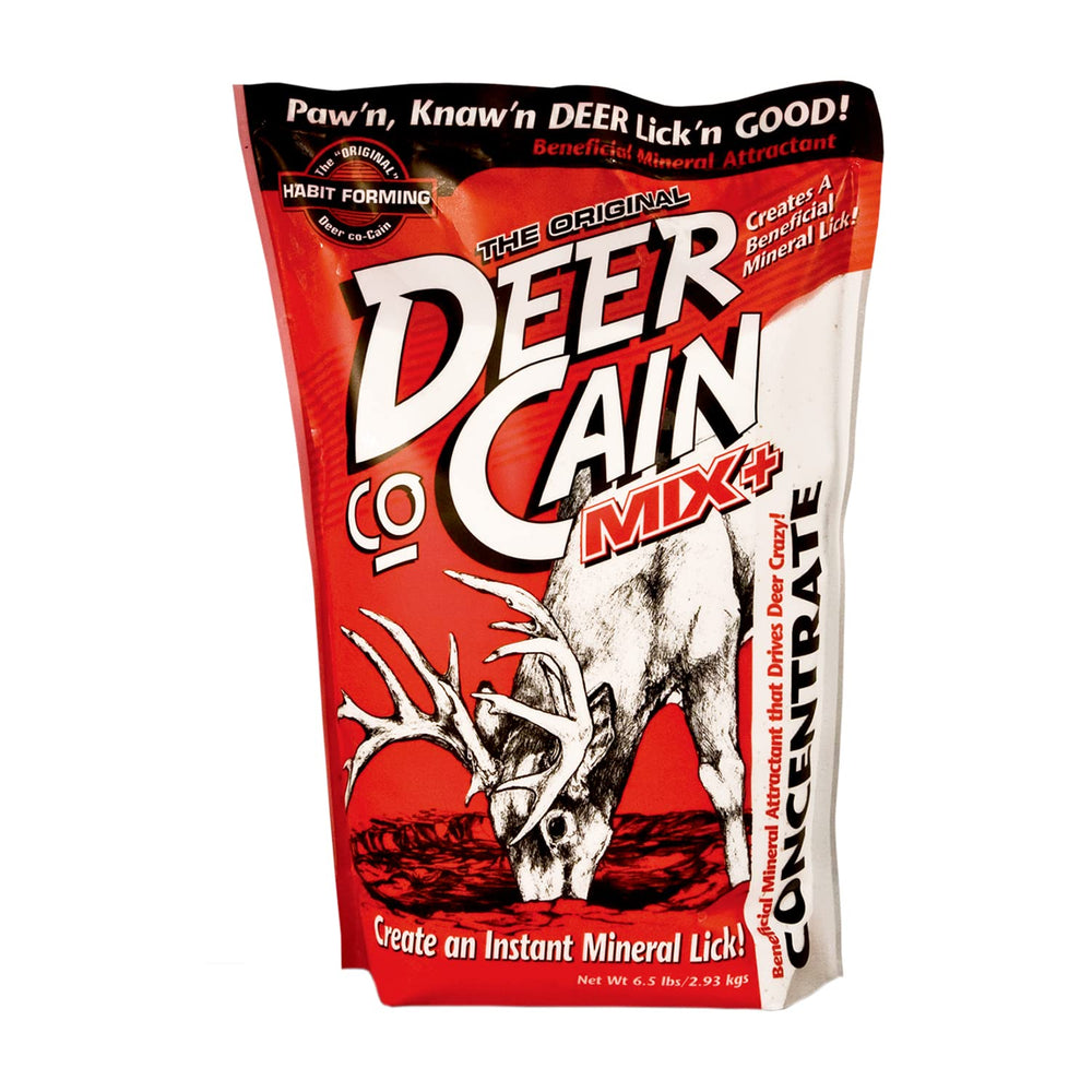 Evolved Habitats Deer Co-Cane powder bag showing premium deer mineral attractant.