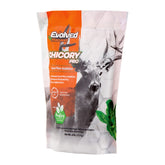 Evolved Harvest Chicory PRO Plot Mixer 1lb bag visible, ideal for forage plot blends.