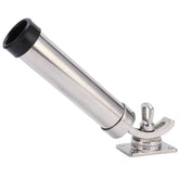 EVTSCAN deck mount rod holder, front view, 316 stainless steel durability for saltwater boats.