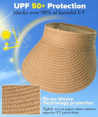 Textured straw detailing on lightweight sun visor hat