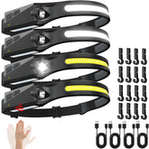 Ewenele headlamp wide-beam showing 230° coverage for hands-free outdoor visibility