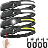 Ewenele four-pack headlamps deliver broad 230° coverage for hands-free outdoor lighting.