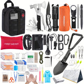EWOVUV survival kit front view showing a rugged bag ready for outdoor adventures