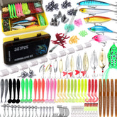 EXAURAFELIS 207-piece fishing lure set displayed in portable tackle box