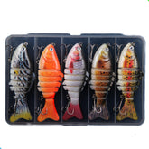 EXAURAFELIS 5pc swimbait set - front view of 7-segment jointed lure