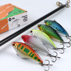 EXAURAFELIS Lipless Crankbait – side view with treble hooks