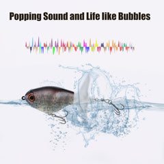 Floating pencil topwater lure in water - action shot