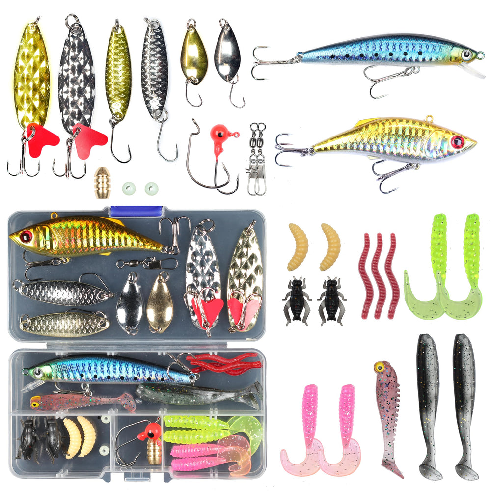 Exaurafelis 29-piece saltwater fishing lures kit with minnow and spoon lures