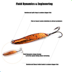 Five-color EXAURAFELIS spoon lures with mirror finishes