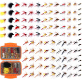 EXAURAFFLIS 120-piece fly fishing flies assortment with waterproof fly box