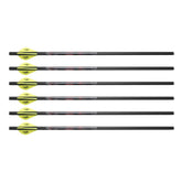 Excalibur Quill 16.5-inch carbon arrows in flight illustration for precise target engagement.