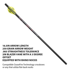 Excalibur Quill 16.5-inch carbon arrow with durable construction for target practice.