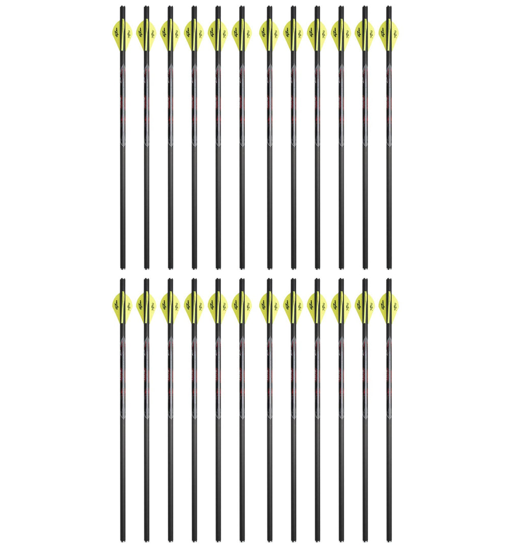 Excalibur Quill 16.5-inch carbon arrow in flight for accurate Twinstrike use.
