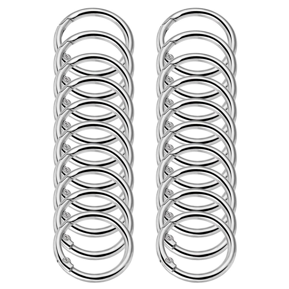 Exircy 1-inch round carabiner clip in silver for keys and bags