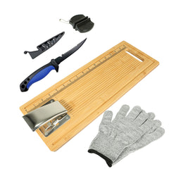 EXJIOTA fish cleaning board with clamp and natural bamboo design