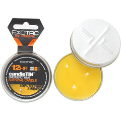 Exotac candleTIN small hot burn shows boiling-water capability for emergencies.