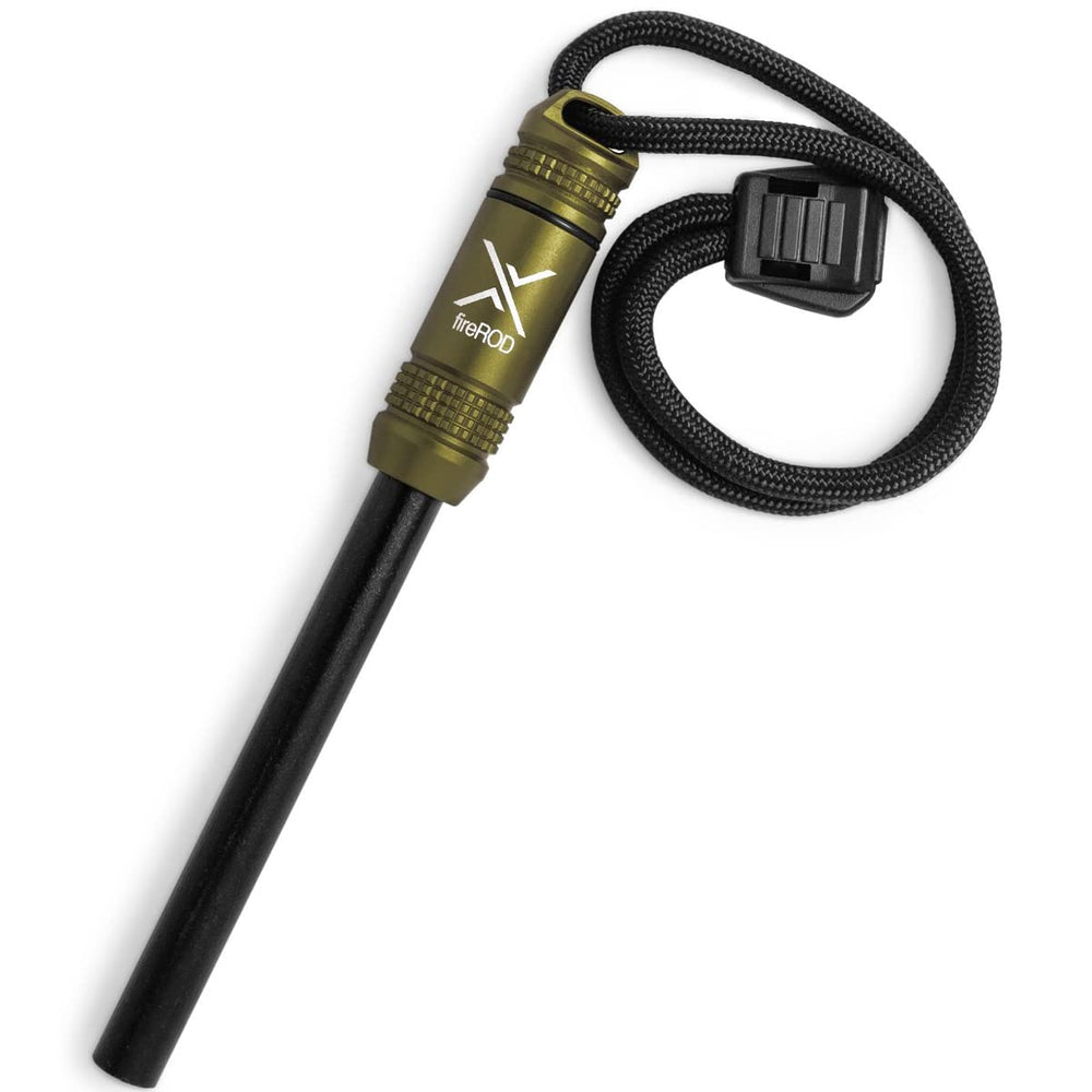 Exotac fireROD body assembly in rugged aluminum for outdoor durability.