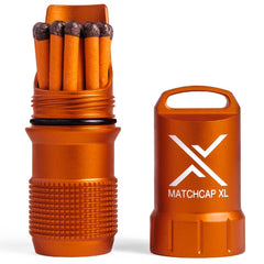 Exotac MATCHCAP XL waterproof container protects matches for camping and emergencies