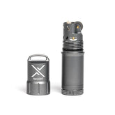 Exotac TitanLight gunmetal main unit ready for outdoor ignition