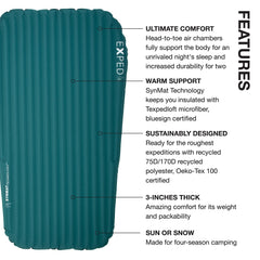 Exped Dura 5R pumpbag self-inflation reduces setup effort and moisture.
