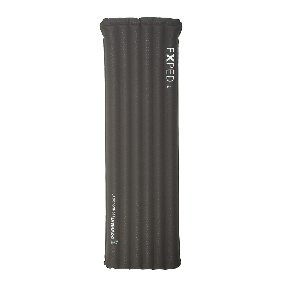 Exped Dura 8R charcoal top view shows full-length air chambers for comfort.