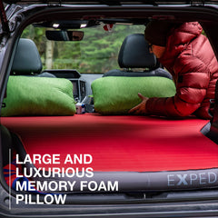 Exped Trailhead Pillow plush tricot nylon texture demonstrates breathable, cozy nights outdoors.