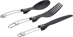 Explorer Bear foldable fork in titanium for sturdy outdoor eating.