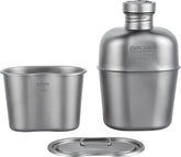 Explorer Bear titanium canteen 1100ml on rugged trail for extended hydration