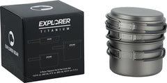 Explorer Bear 400ml titanium pot for compact solo meals