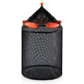Extra large foldable floating fishing basket with orange floats