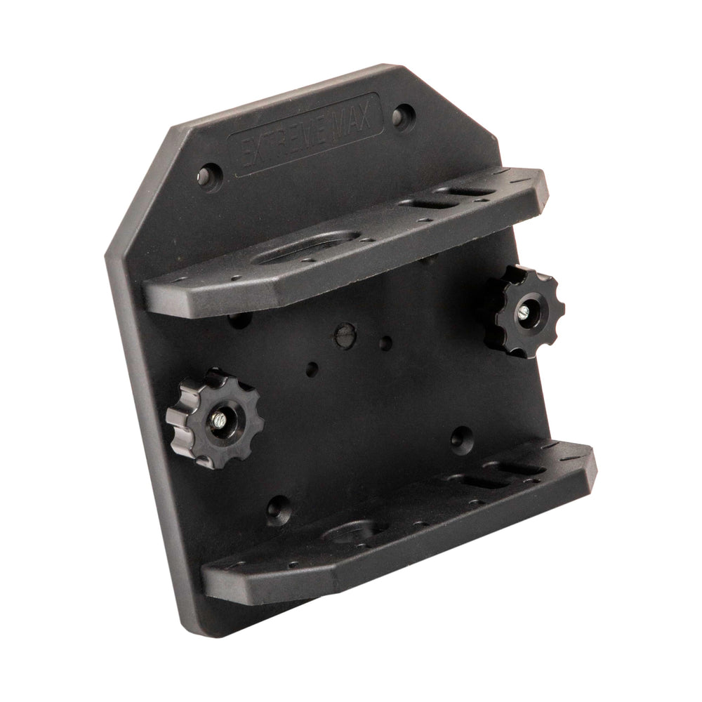 Extreme Max fishing tool holder mounted on 90-degree Lund Sport Track for organized gear