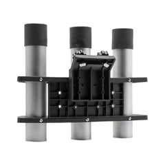 Built-in tool slots hold knives, pliers, and lures.