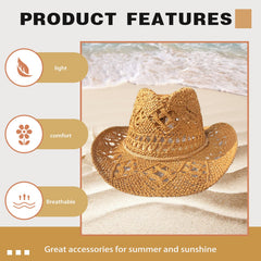 Foldable brown paper cowboy hat by Eyebrune on a vacation scene