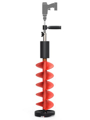 Eyoyo ice auger 8-inch diameter in action for fast hole punching on frozen lake