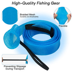 EZYoutdoor 7ft braided mesh rod sleeve in white