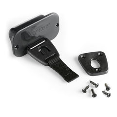 Retractable rod strap securing fishing rods on boat gunwale