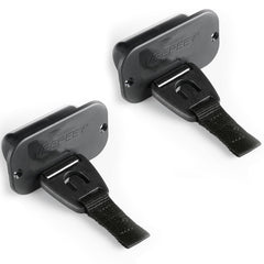Retractable rod straps securing fishing rods on boat deck
