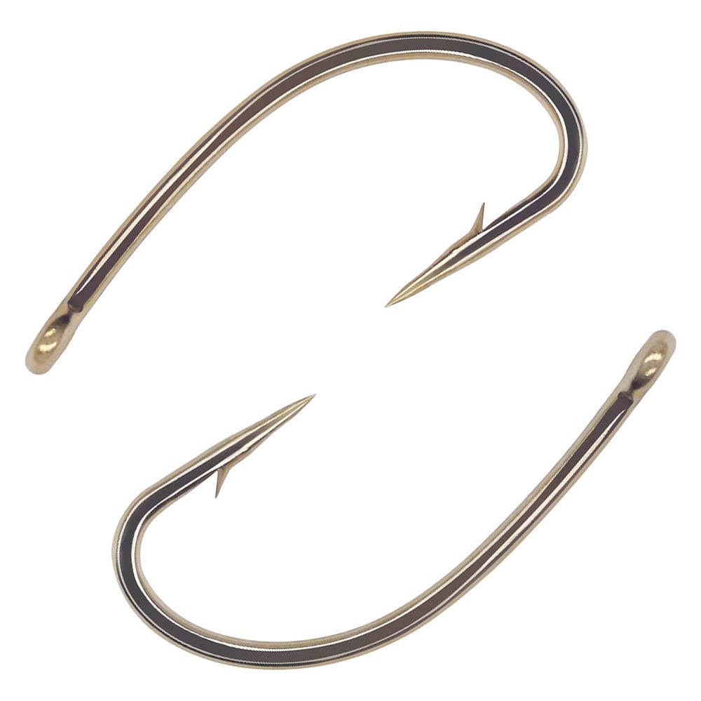 XFISHMAN F2487 curved bronze fly hook front view