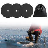 Fabflame 12-Inch ice fishing hole cover in black, 0.6 inch thick.