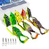 Fableblis 8-piece topwater frog lure kit displaying three size options