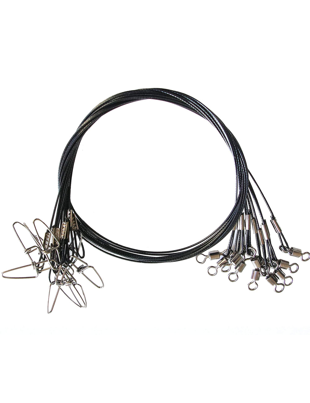 Facikono 125LB saltwater fishing leader wire with 0.83in swivel and 1.2in snap