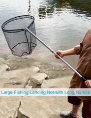Saltwater-ready fishing net in carrying bag with shoulder strap