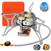 Facitsolvit 6800W stove with brass burners demonstrates durable, corrosion-resistant performance for outdoor cooking.