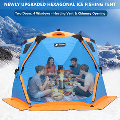 Factildfulzhan stove-ready tent with high-temperature chimney port for heating.