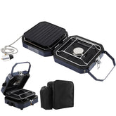 FAHKNS 2-burner stove with grill in use for outdoor cooking