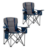FAIR WIND oversized camping chair blue front view highlights spacious seating and sturdy frame
