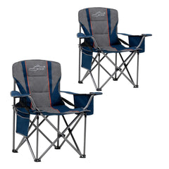FAIR WIND oversized camping chair blue front view highlights spacious seating and sturdy frame