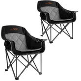 FAIR WIND oversized padded camping chair front view highlights a sturdy frame for outdoor use.