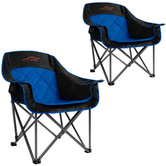 Fair Wind oversized padded camping chair open shows spacious seating for relaxed outdoor lounging.